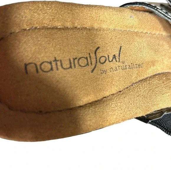 NATURALIZER shoes,woman size 9.5M.  Sandals,Black patent,wedge sandals,NEW,comfy - Picture 10 of 13